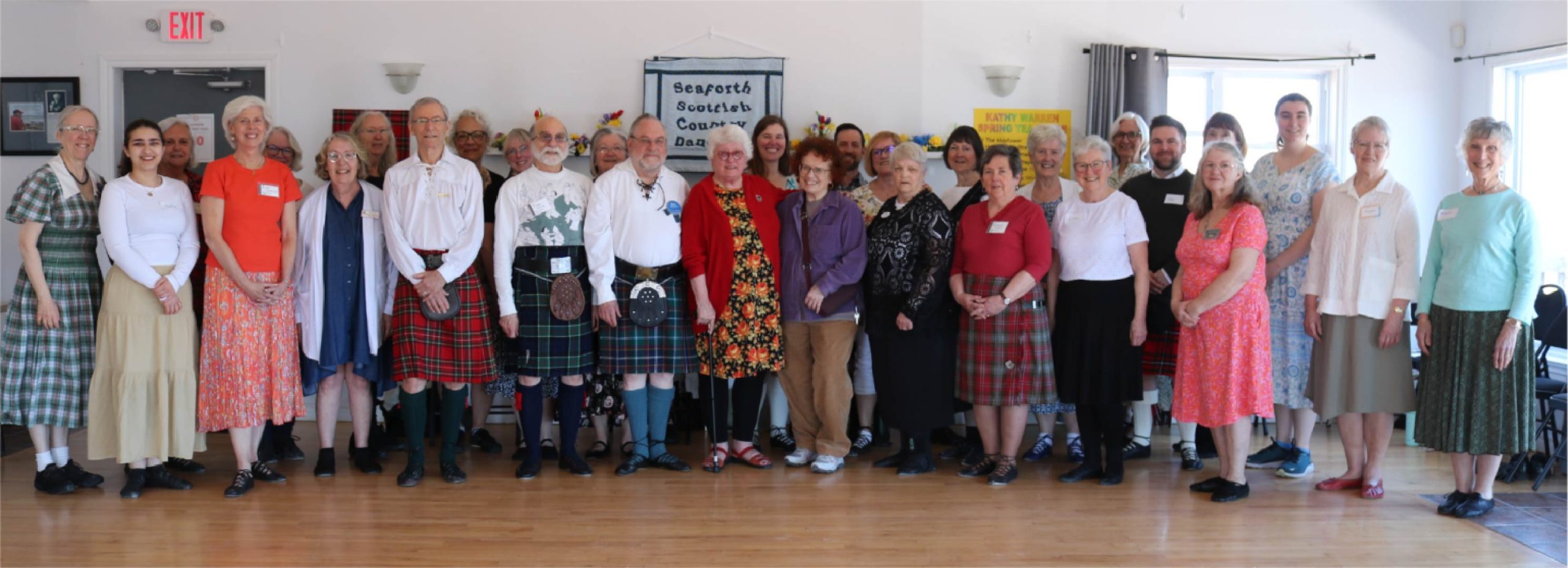 members of the Nova Scotia branch pose for a photo at the Kathy Warren Spring Tea dance in Seaforth Community Hall