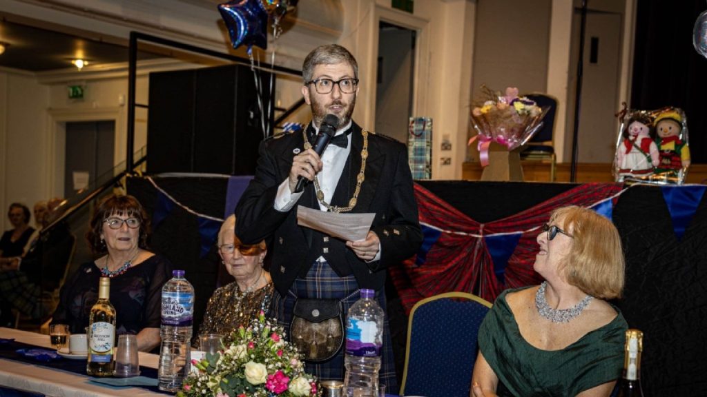 Gary Coull, Chair of the RSCDS gives a top table speech